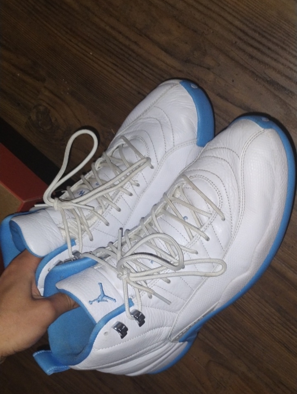 Air Jordan 12 White and Light Blue